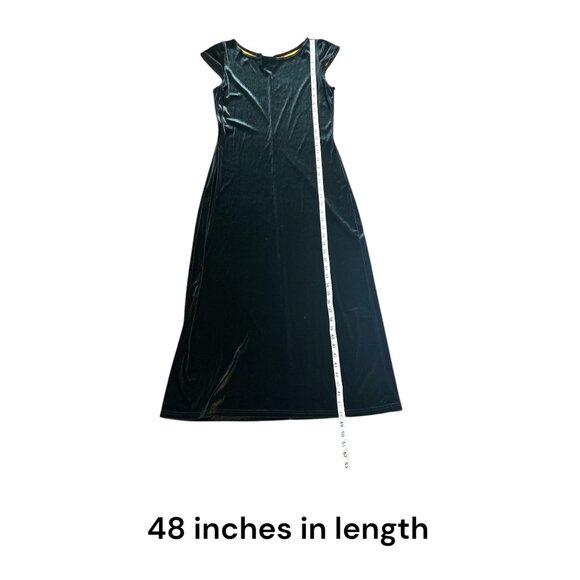 Vintage whimsigoth Black & Gold Ombre Velvet Cap Sleeve Midi Dress - Picture 11 of 11